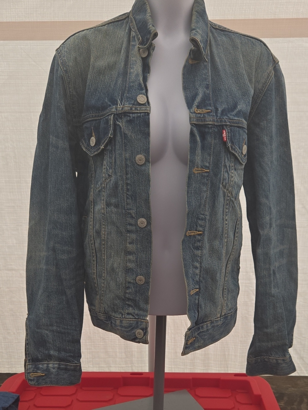 Levi's Dark Blue Distressed Denim Jacket